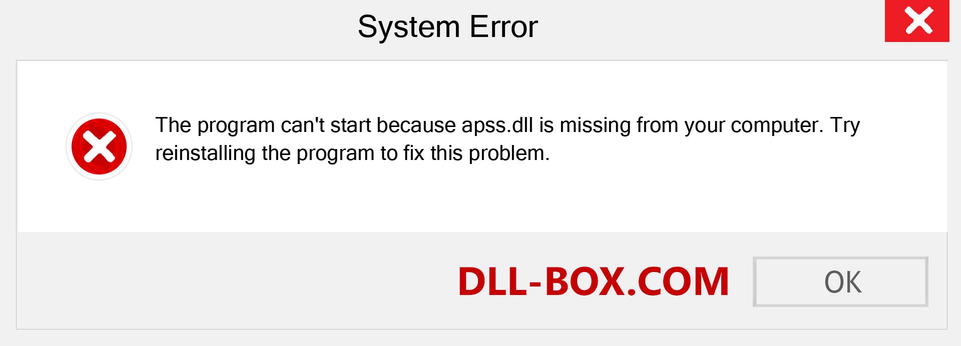  apss.dll file is missing?. Download for Windows 7, 8, 10 - Fix  apss dll Missing Error on Windows, photos, images